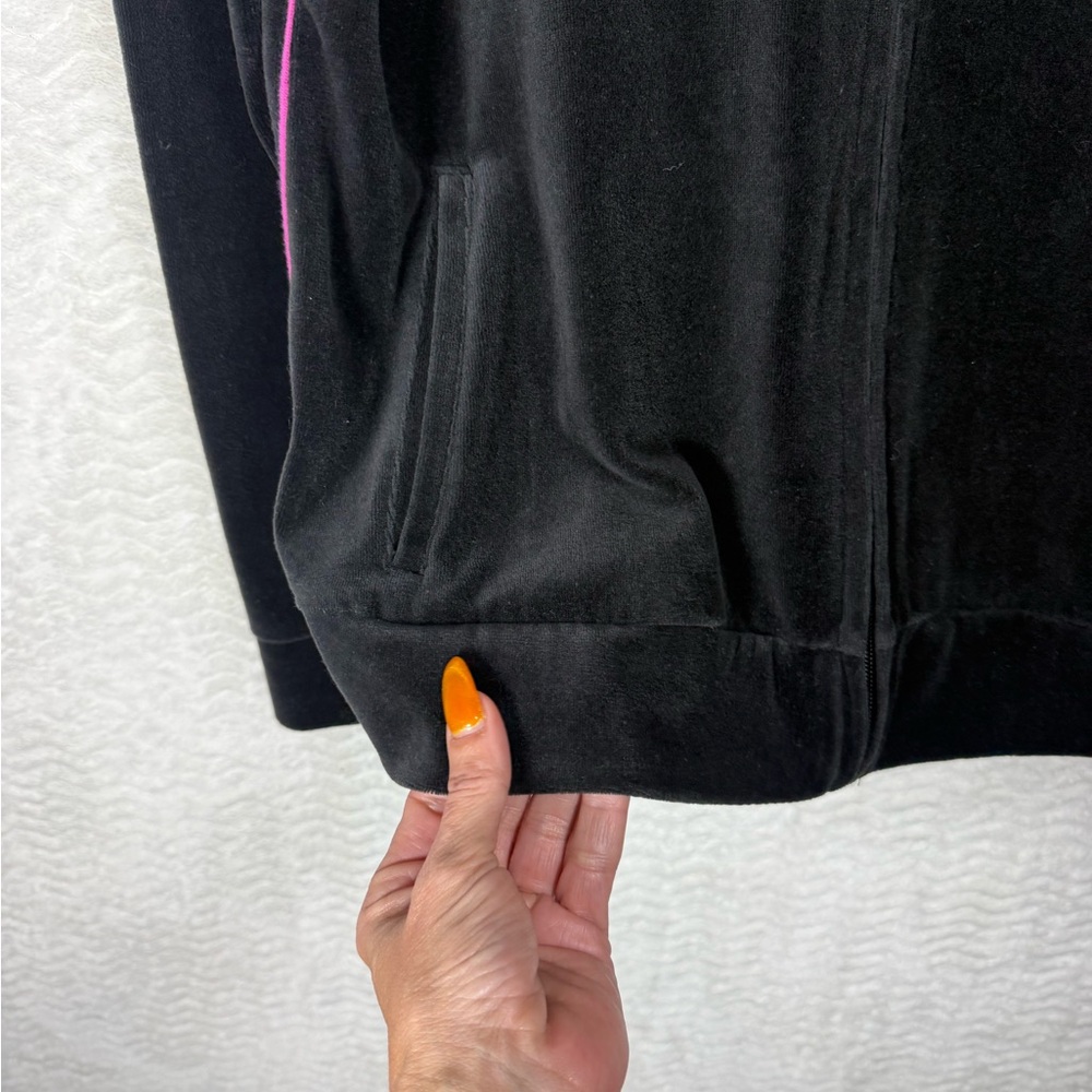Caribbean Joe Black Velvet Jacket with Floral Collar - Picture 6 of 9